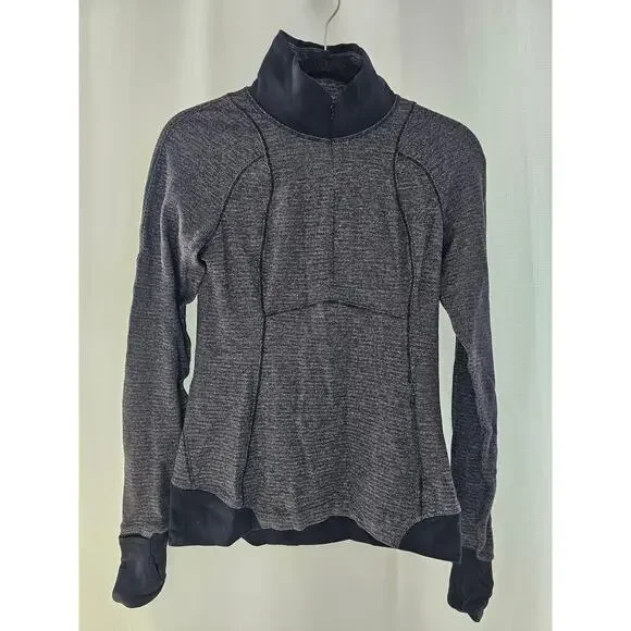 Lululemon Runderful 1/2 Zip Mini Check Pique Black Heathered Black / Black - Picture 6 of 11